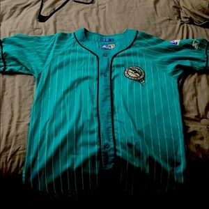 Florida Marlins Pinstripe Vintage Jersey Large